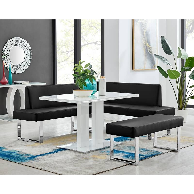 Strick & Bolton Natalia Faux Leather 48" Entryway Dining Bench