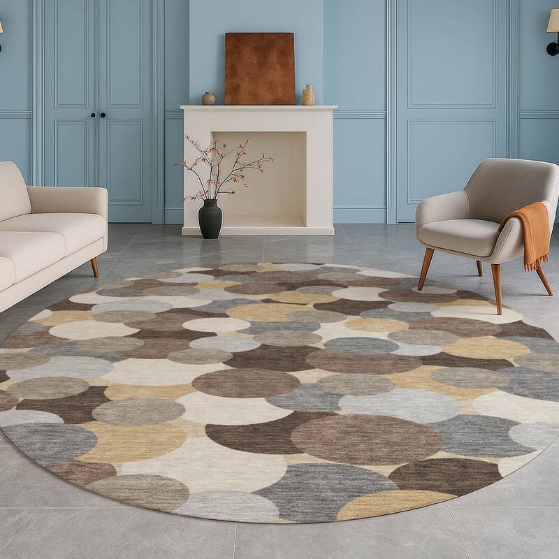 Machine Washable Indoor/ Outdoor Mucho Bubbles Chantille Rug