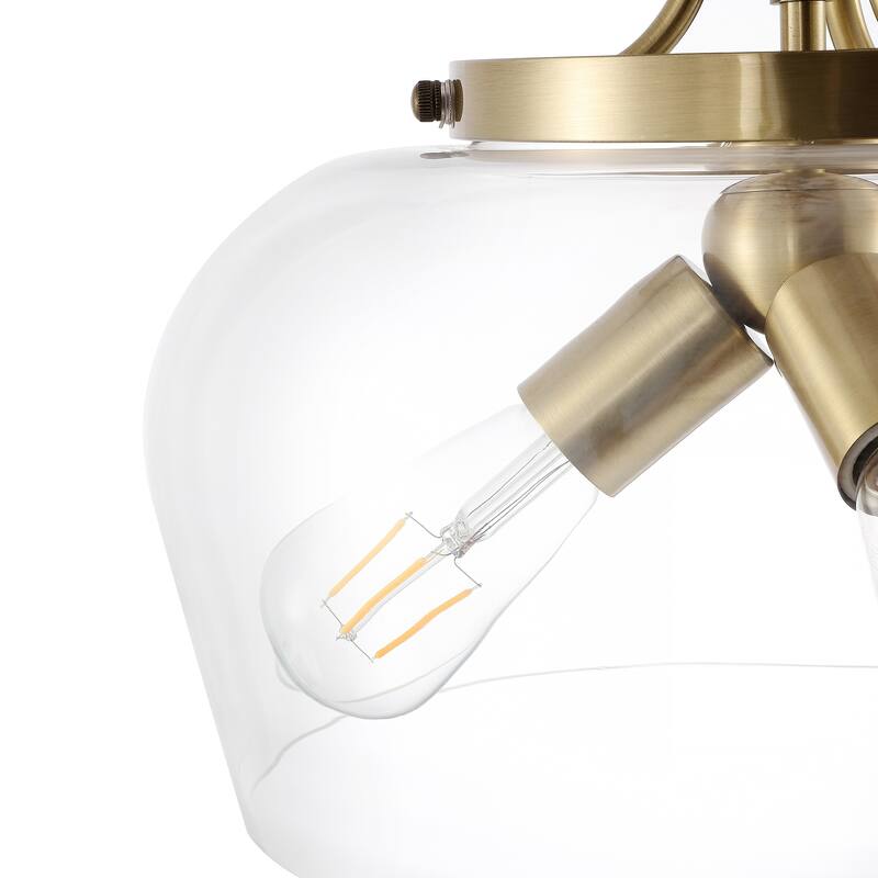 GetLedel 3-Light Glass Dome Semi Flush Mount
