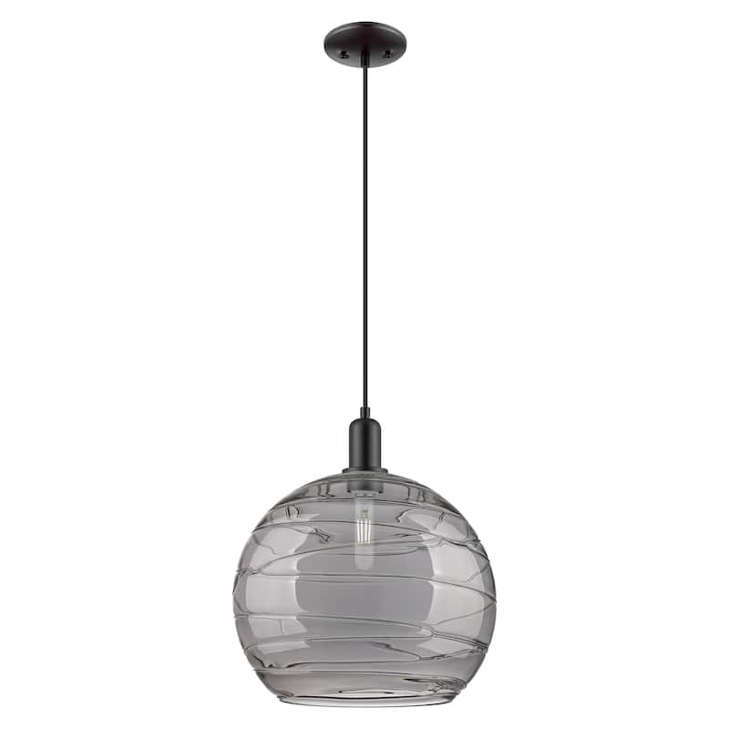 Innovations Lighting Endless Possibilities Arcadia - Athens Deco Swirl - 1 Light 14" Cord Hung Mini Pendant - Matte Black