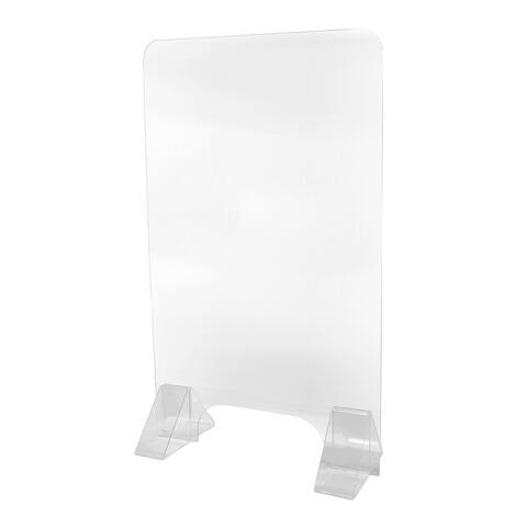 Pack of 2 Protective Sneeze Guard, Clear Table Shield Portable Plexiglass Barrier, Strong Triangular Base (24'' x 36'')
