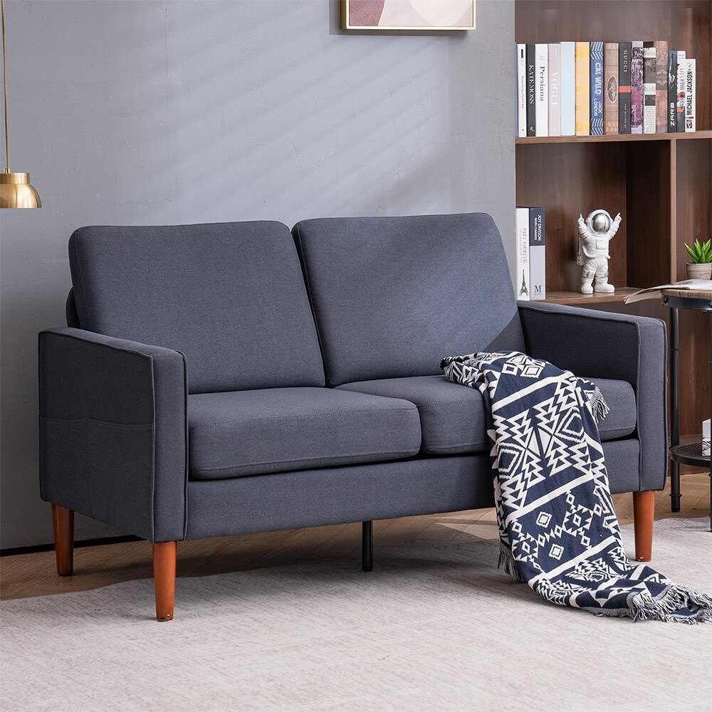 2 Seat Sofa Set Accent Chair Armchair W Padded Seat Gray 29.92