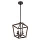 preview thumbnail 27 of 47, Oria Iron Farmhouse Industrial Lantern LED Pendant, Oil Rubbed Bronze/Faux Wood by JONATHAN Y