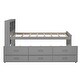 preview thumbnail 14 of 12, Twin Size Platform Bed with Storage Headboard, USB, Twin Size Trundle Wood Bed Frame and 3 Drawers for Kids Teens Adults,Gray