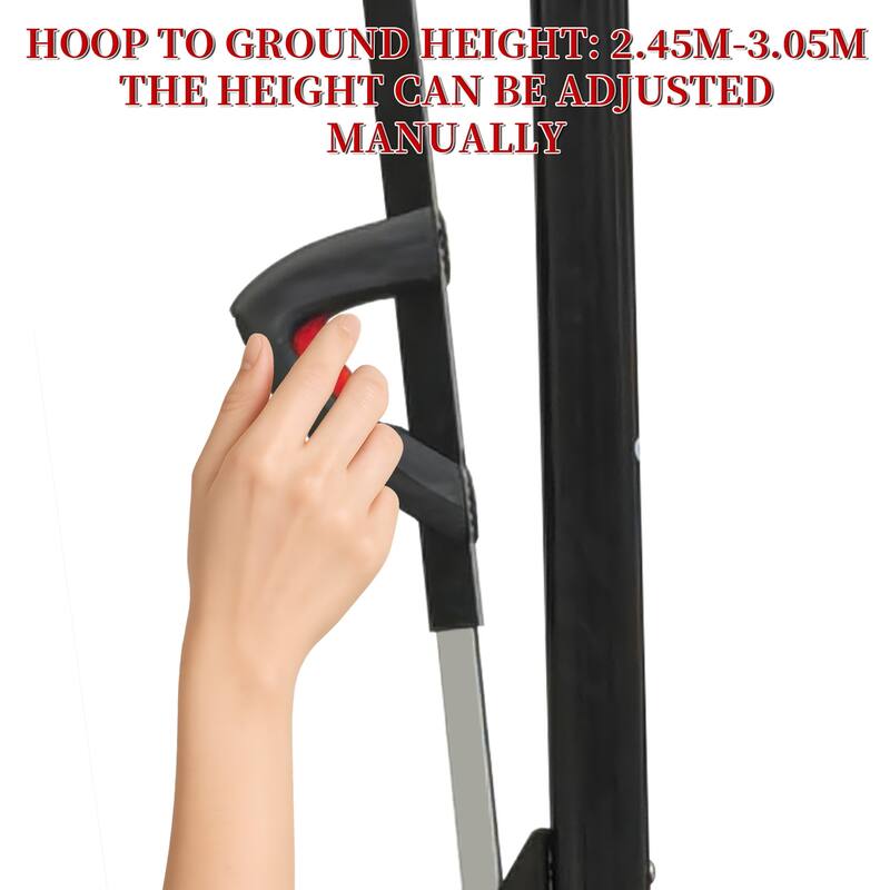 Portable Basketball Hoop,Adjustable Height 8.04ft to 10.01ft,44 inch Backboard with Rebound System,w/Counterweight Bag & Wheels