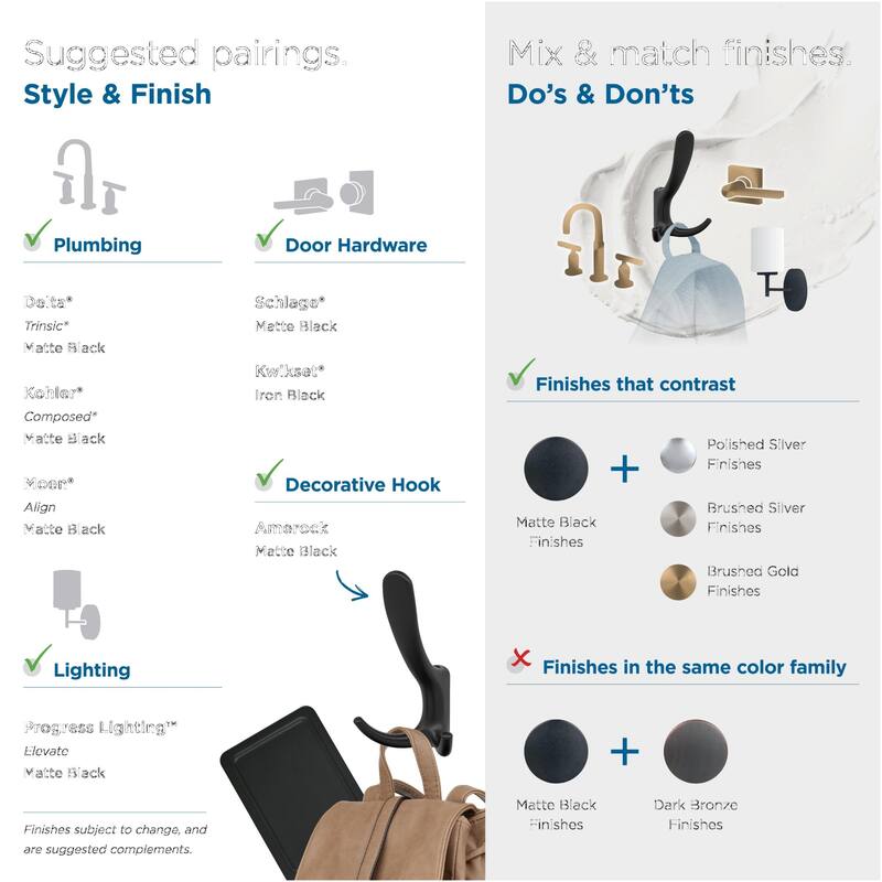 Amerock HBX37013 Finesse Triple Robe Hook
