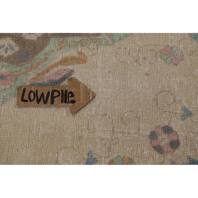 Hand Knotted Oriental 100% Wool Carpet Traditional Floral Beige & Ivories Tabriz Area Rug - 12' 9'' X 9' 7''