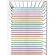 preview thumbnail 1 of 4, Sweet Jojo Designs Pastel Rainbow Striped Girl Fitted Crib Sheet Purple Pink Orange Yellow Sage Turquoise Blue Watercolor Stripe