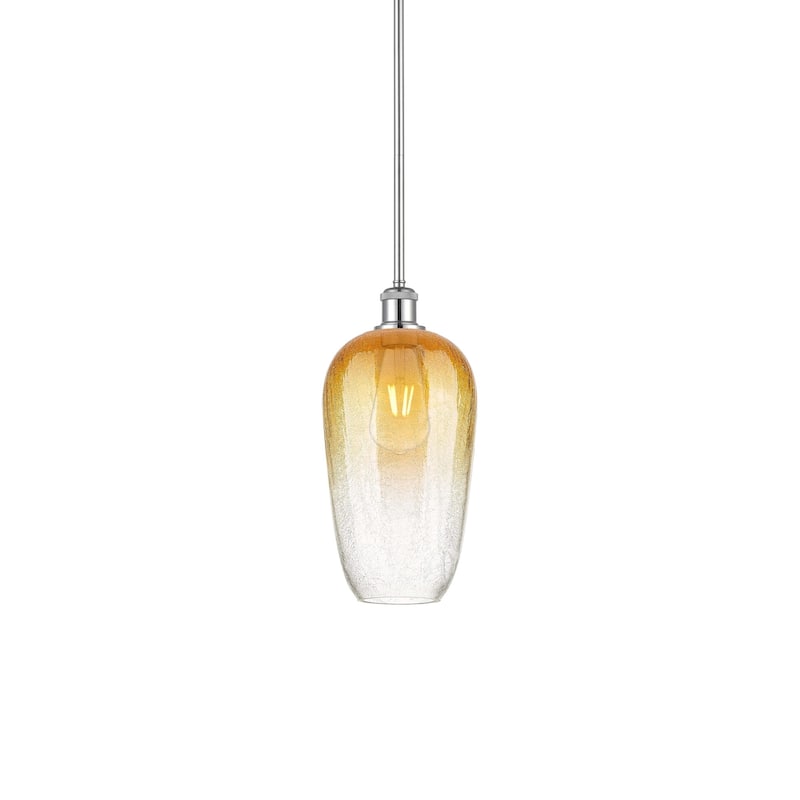 Innovations Lighting 516-1S-15-7 Brookhaven Flute Pendant Brookhaven - Polished Chrome / Amber
