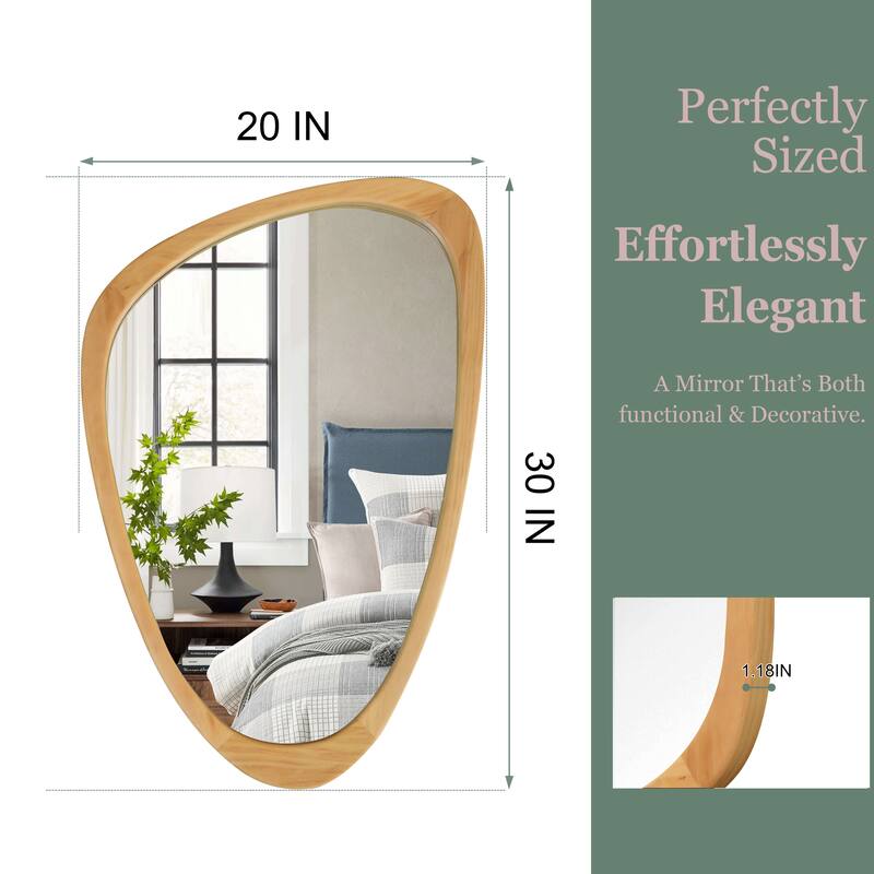 Irregular Solid Wood Frame Decorative Mirror