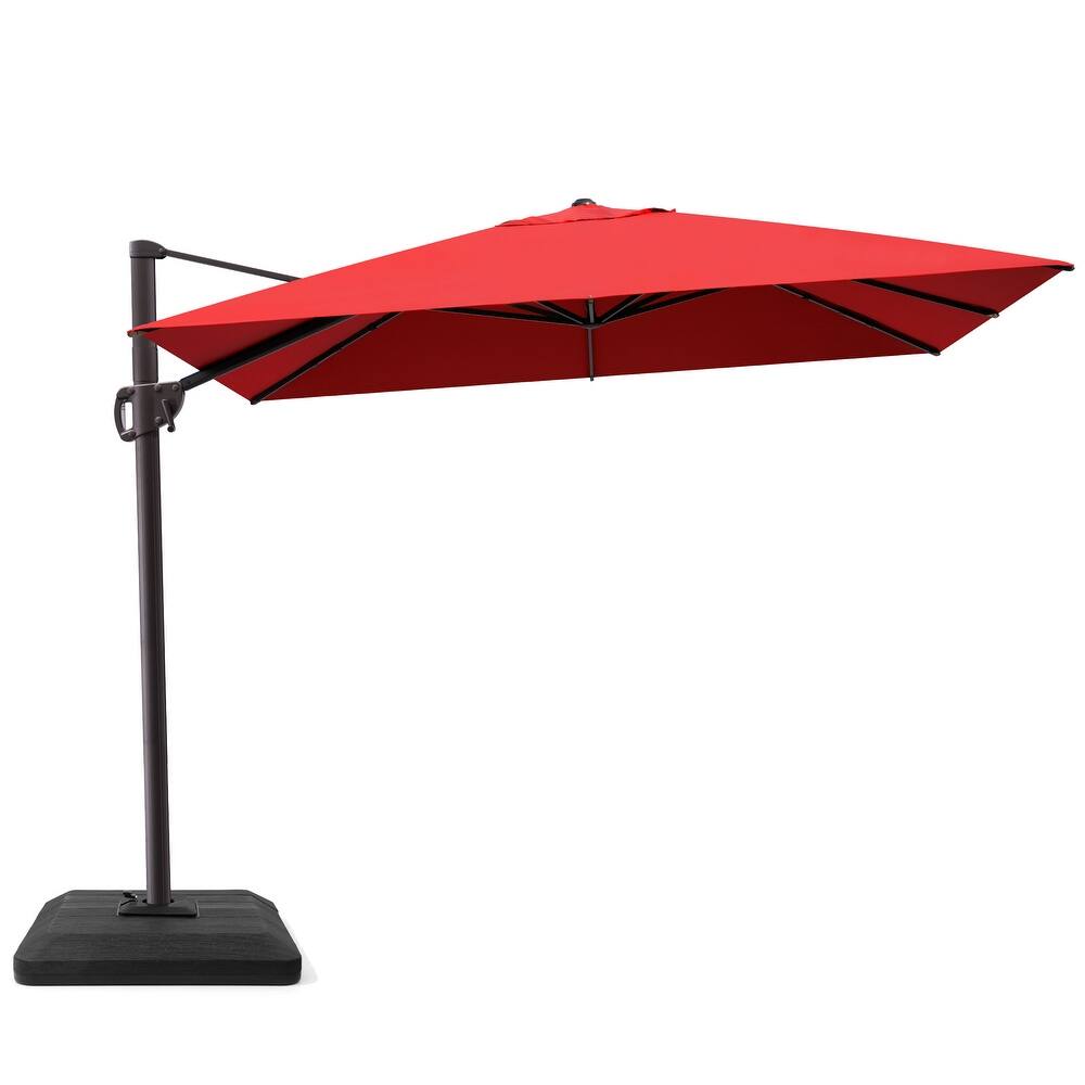 9 x 11 ft Crestlive Products Outdoor Patio Cantilever Offset Umbrella with Base