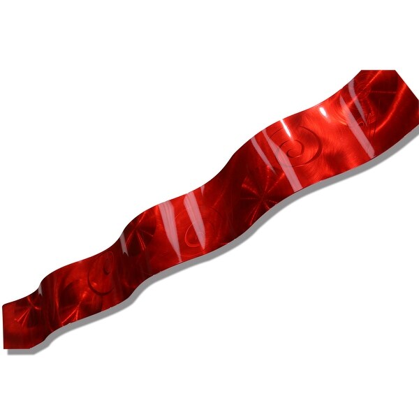 Statements2000 Red Abstract Metal Wall Art Accent Sculpture Decor by Jon Allen - Red Wave