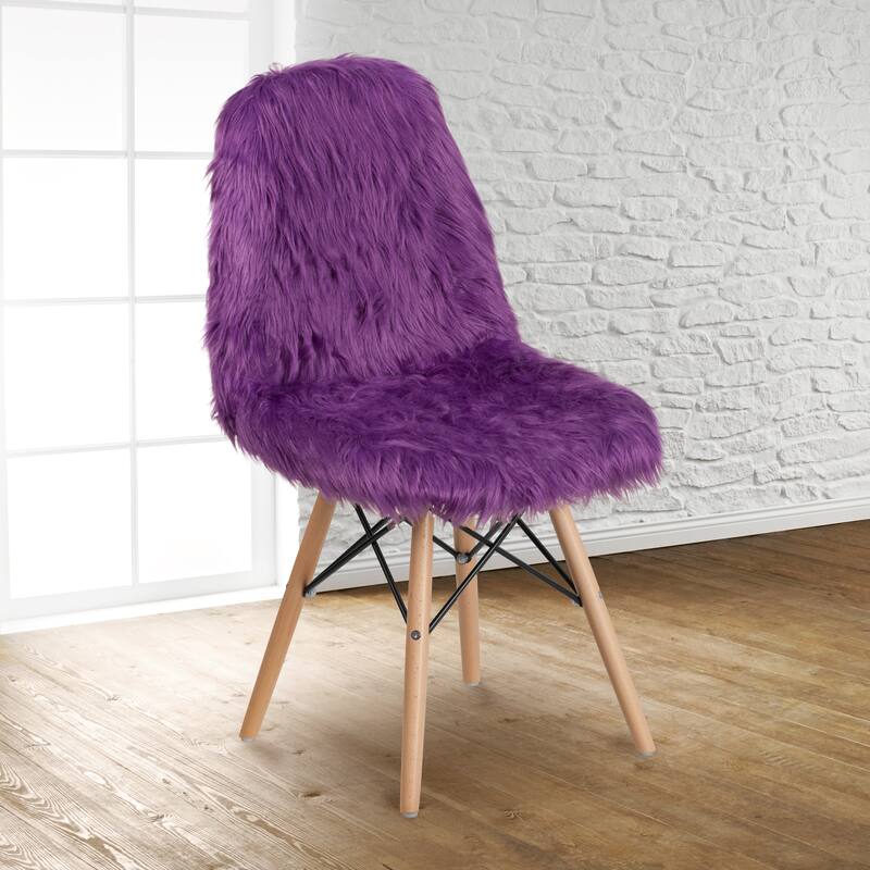 Shaggy Dog Accent Chair - Dorm Chair - Purple