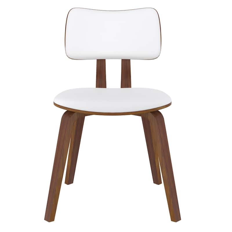 Mid-Century Modern Faux Leather and Wood Side Chair
