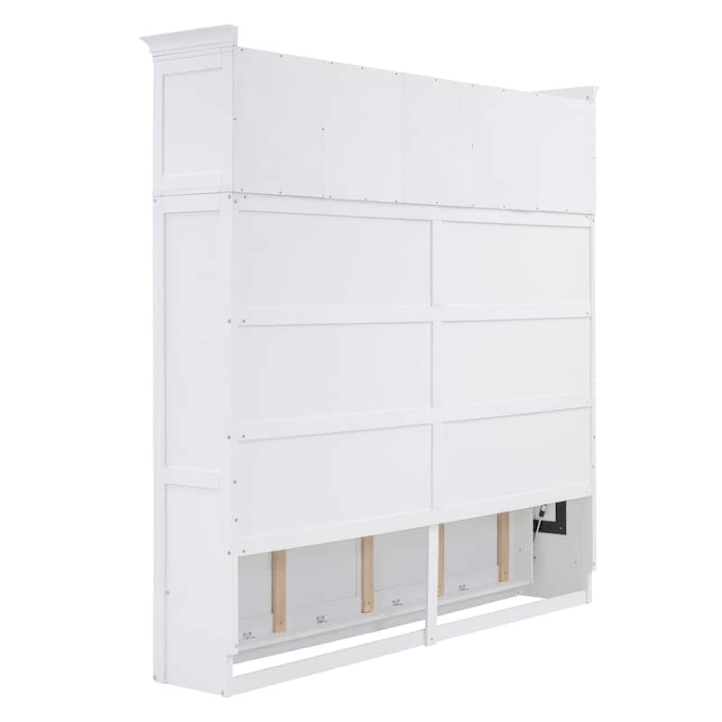 Full Size Murphy Bed Wall Bed with Top Cabinets
