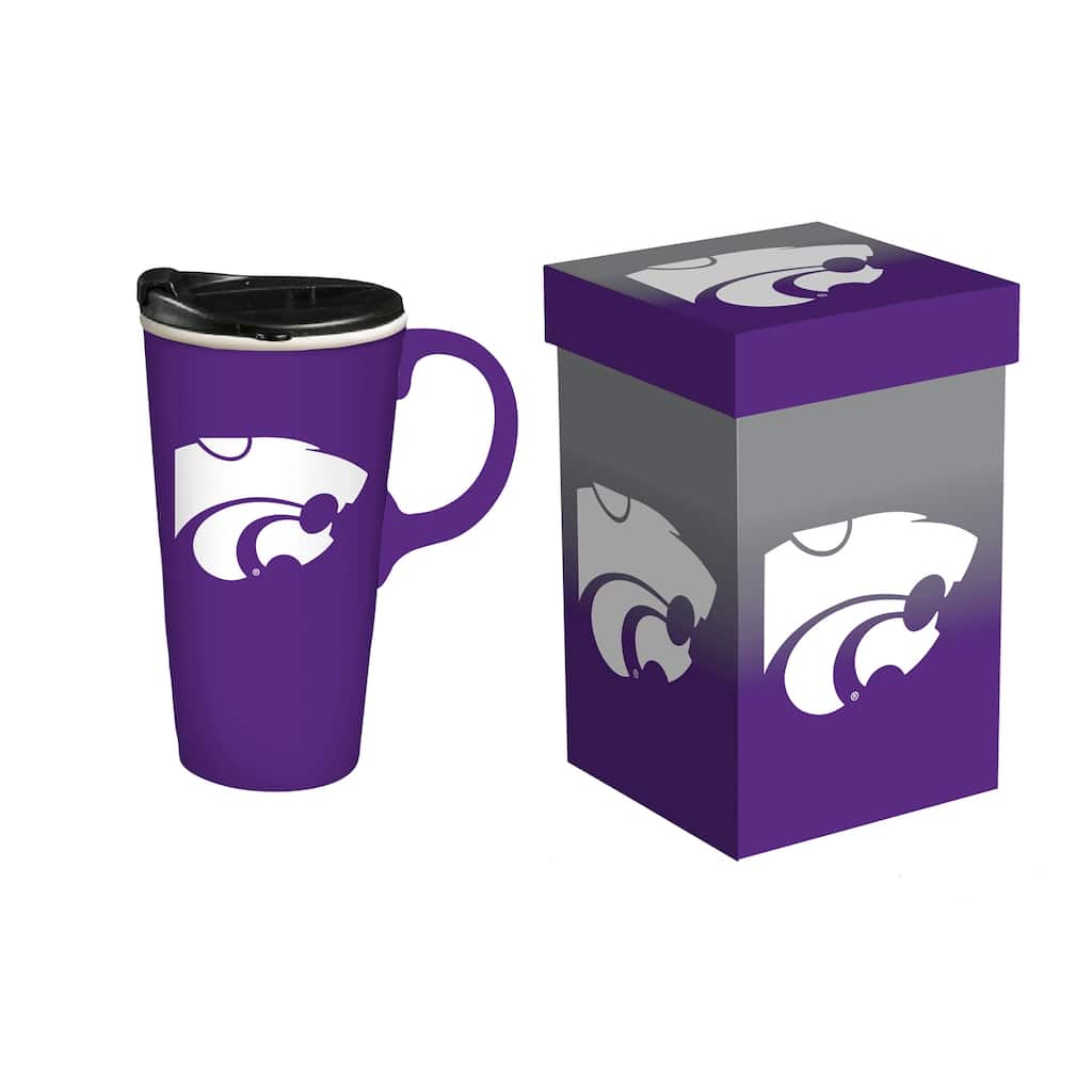 Kansas State University, 17 oz Ceramic Travel Latte Cup w/ Gift Box