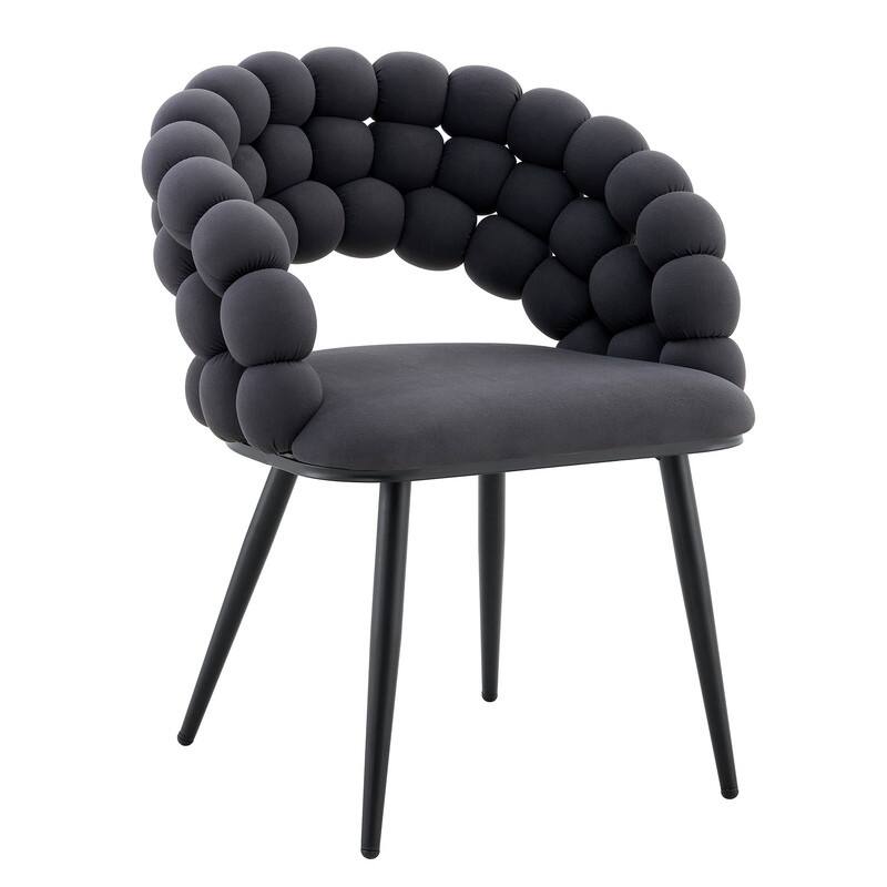 Set of 2 Velvet Bubble Link Chairs - Modern Sculptural Seating for Dining & Living Rooms