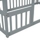 preview thumbnail 16 of 19, Full Wood House-Shaped Floor Bed With Fence, Guardrails,Grey - Grey