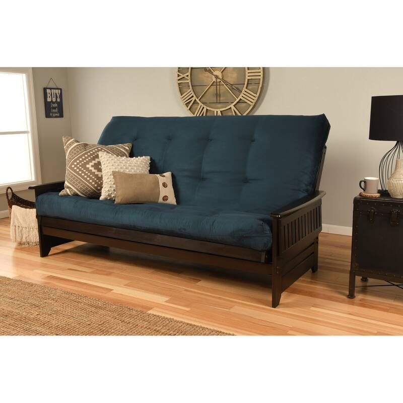 Somette Queen-size Futon Set in Espresso Finish with Suede Mattress