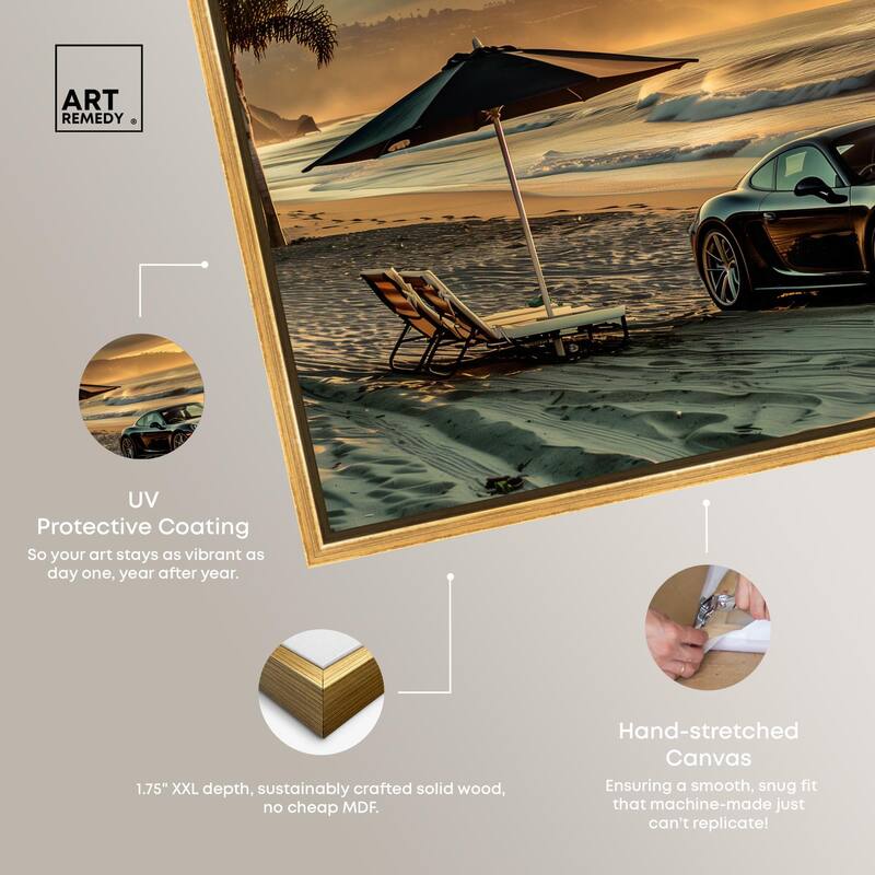 Lovely Sunset Beach Drive Canvas by Art Remedy