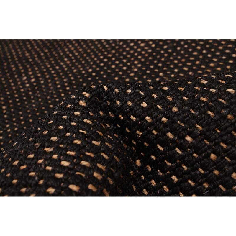 ECARPETGALLERY Flat-Weave Palas Denizli Black Jute Rug - 5'2 x 7'6