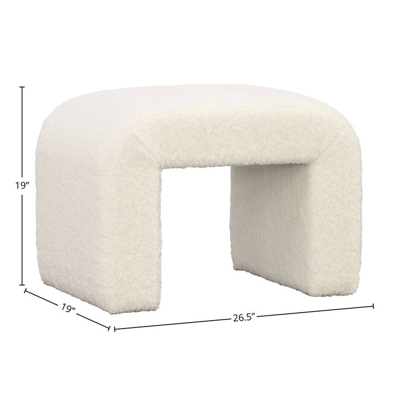 Kilburn Sheepskin Bench, Cream