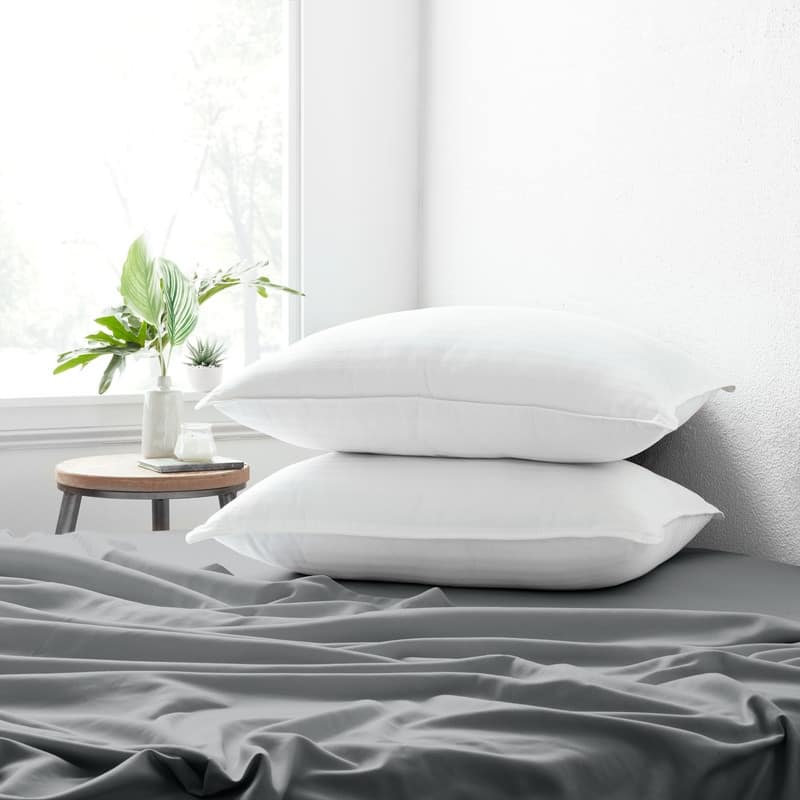 Cooling Luxury Gel Fiber Pillows with 100% Cotton Cover (Set of 2) - Becky Cameron - White - King