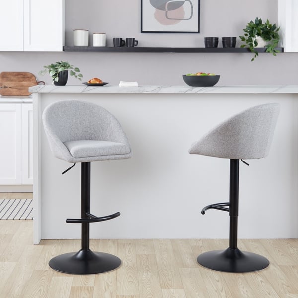 slide 2 of 86, Porch & Den Livesey High Back Adjustable Bar Stool with Rounded T Footrest (Set of 2)