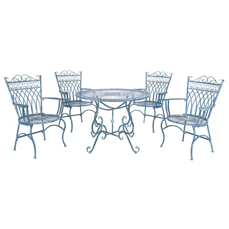 SAFAVIEH Jaylene Victorian Scroll Iron 5-Piece Outdoor Patio Set - 39Wx39Dx29H
