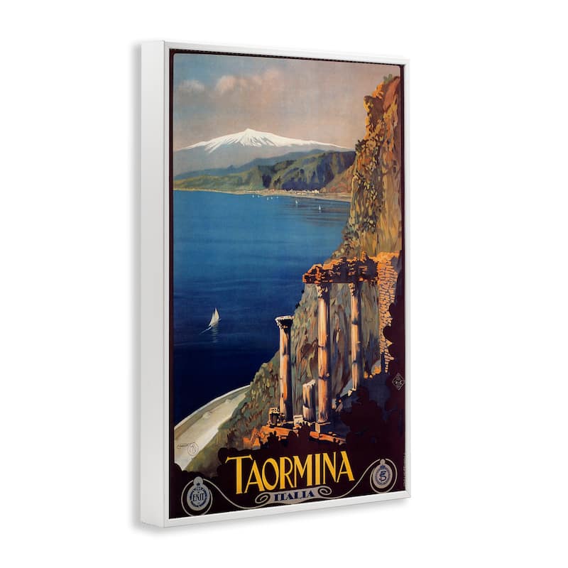 Stupell Tormina Italy Travel Poster Framed Giclee Art Design By Marcus Jules
