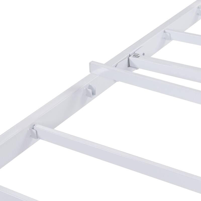 Javlergo Victorian Style Modern Metal Platform Bed Frame with Headboard and Footboard No Box Spring Needed