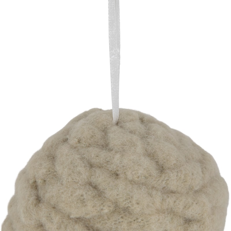 3.75" Woven Yarn Ball Hanging Christmas Ornament