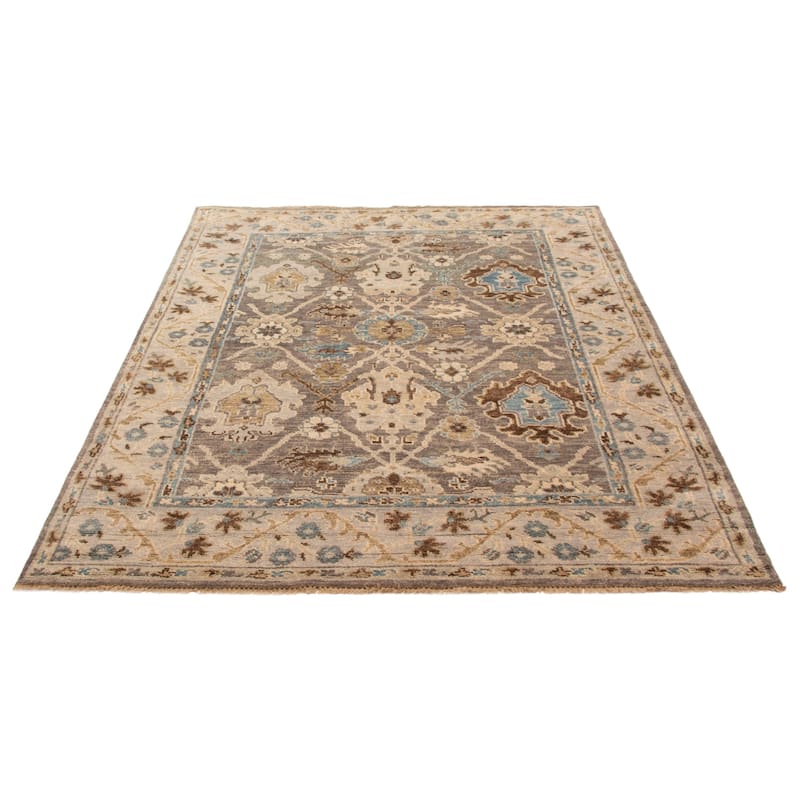 ECARPETGALLERY Hand-knotted Jules Serapi Grey Wool Rug - 7'11 x 10'1