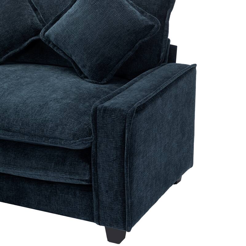 Stylish and Functional Sectional Sofa with Chenille Upholstery by Harper&Bright Designs