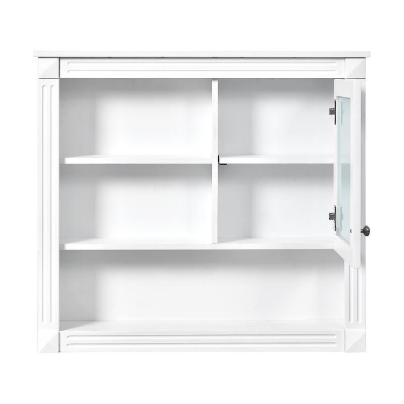 32'' Bathroom Wall Cabinet with Mirror, Wall Mounted Medicine Cabinet with 4 Shelves, Adjustable Shelves