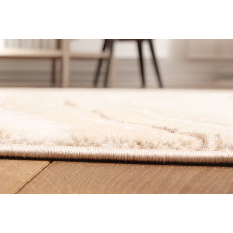 ECARPETGALLERY Machine Made Dove Ivory Area Rug