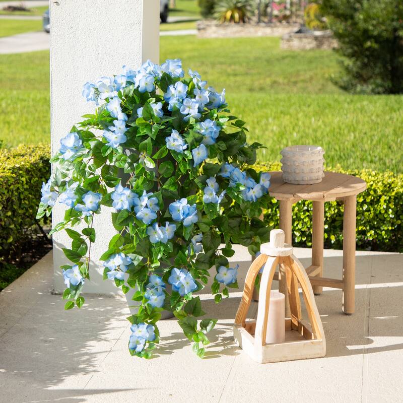 41-in UV Resistant Artificial Hydrangea Hanging Plant - Set of 2