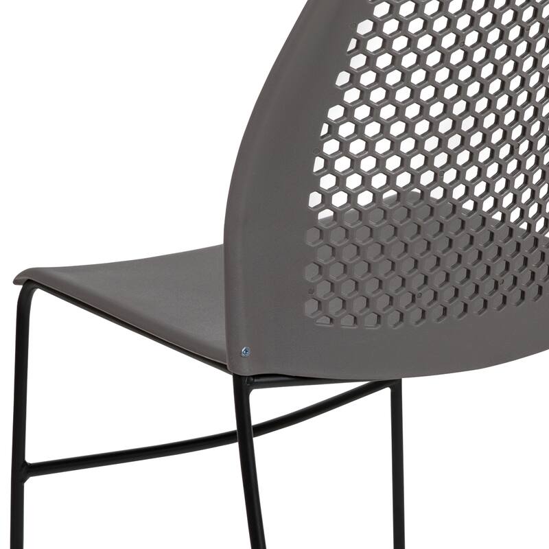 661 lb. Capacity Stack Chair with Air-Vent Back and Powder Coated Sled Base