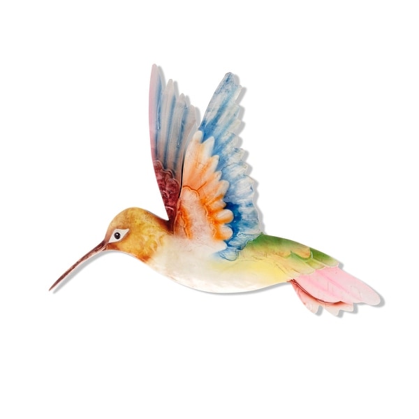 Handmade White Red and Blue Hummingbird Decor (Philippines) - 19 x 14 x 5. Opens flyout.