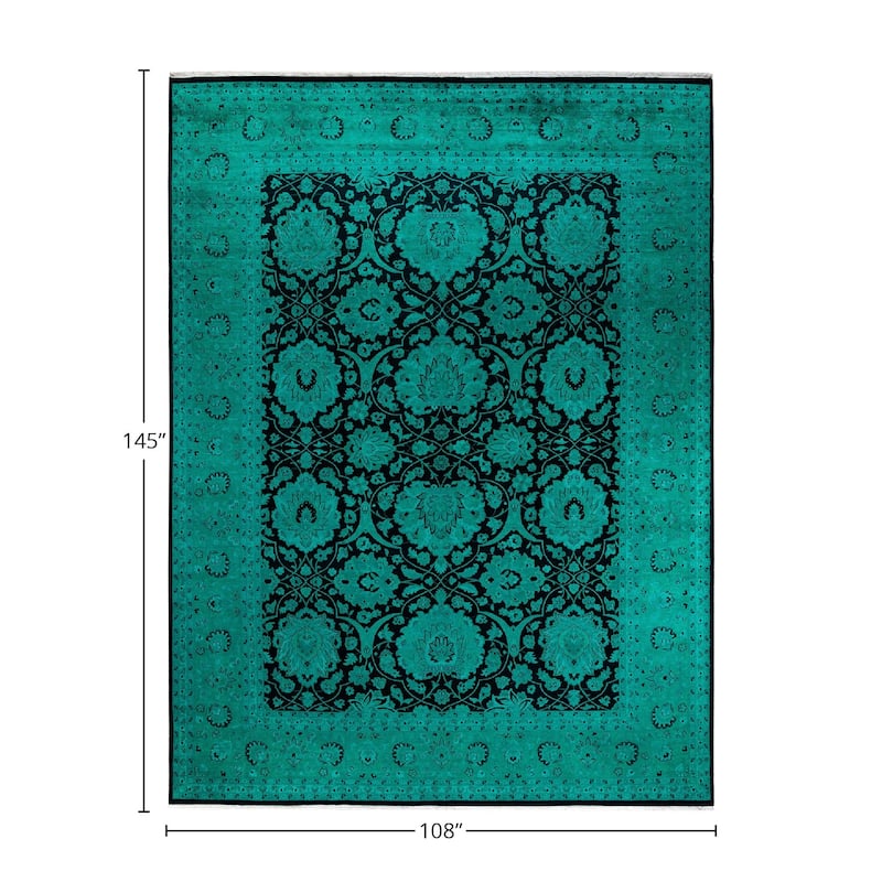 Fine Vibrance, One-of-a-Kind Hand-Knotted Area Rug - Black, 9' 0" x 12' 1" - 9' 0" x 12' 1"