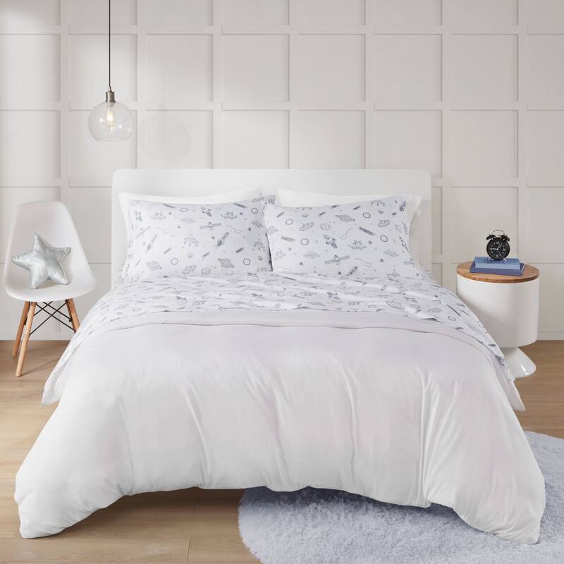 Intelligent Design Printed Microfiber Bed Sheet Set