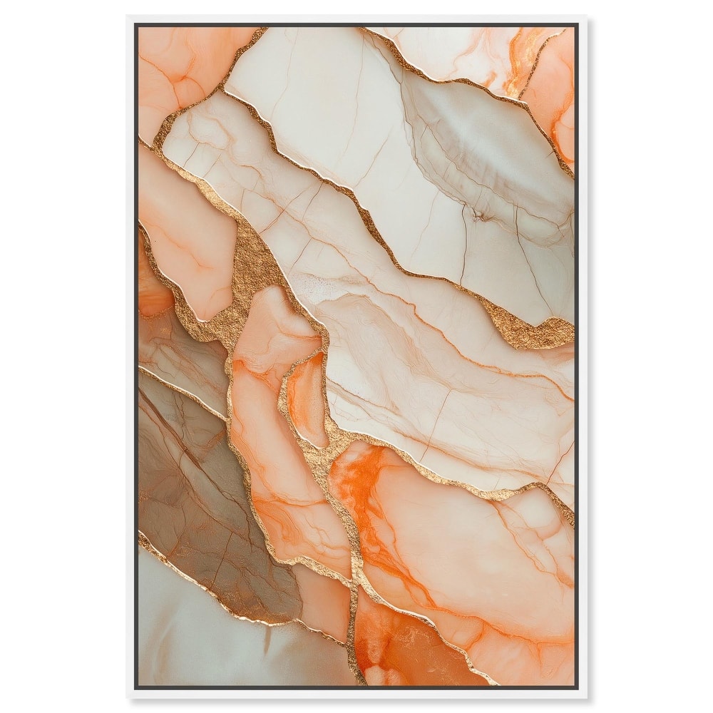 Peach Agate Flow Canvas by Art Remedy