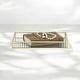 preview thumbnail 2 of 15, Veldra Gold Rectangular Fluted Glass Tray
