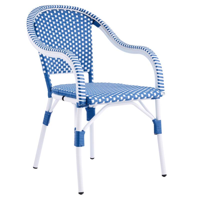 Christopher Knight Home - CaféBreeze Outdoor PE Wicker Dining Armchair with Aluminum Frame