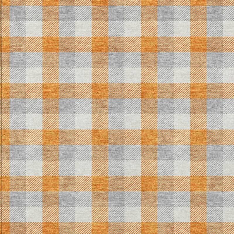 HomeRoots Plaid Transitional Rectangle Outdoor Rug