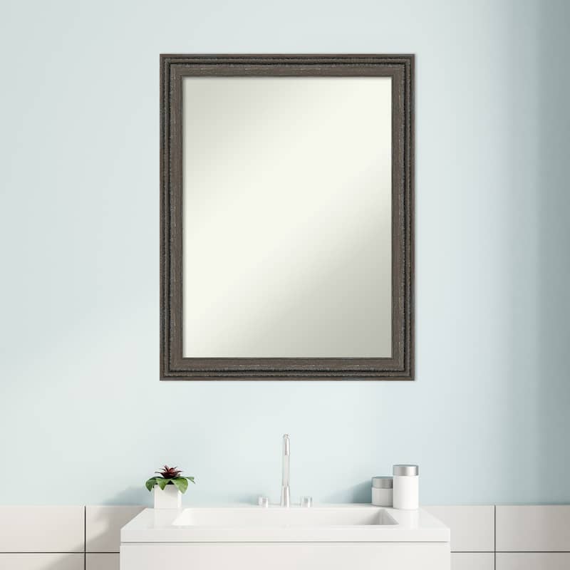 Upcycled Non-Beveled Wood Framed Bathroom Vanity Wall Mirror