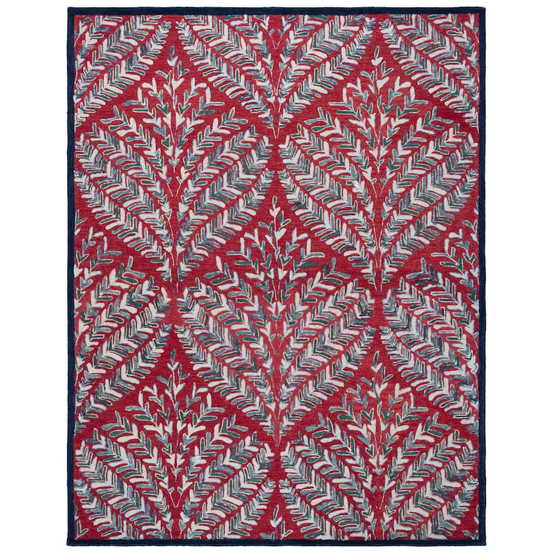 SAFAVIEH Handmade Capri Kert Wool Rug - 9' x 12' - Red/Green