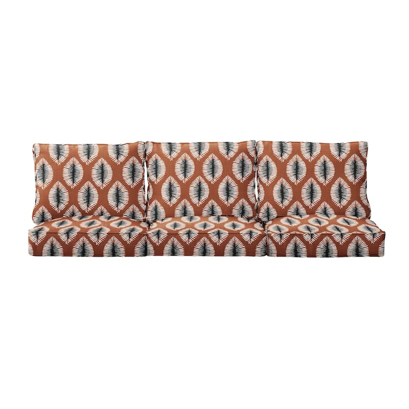 Sorra Home Hayden Sunstone Indoor/Outdoor Corded Pillow and Cushion Sofa Set