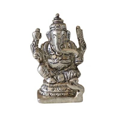 Cottage Handicraft ,Silver Plated Ganesha Ji with Free Elephant Gift