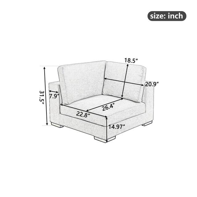 Linen Fabric Upholstered Modular Sofa Collection（Freely available in combination, e.g. 2 CornerSofa+1 ArmlessSofa）
